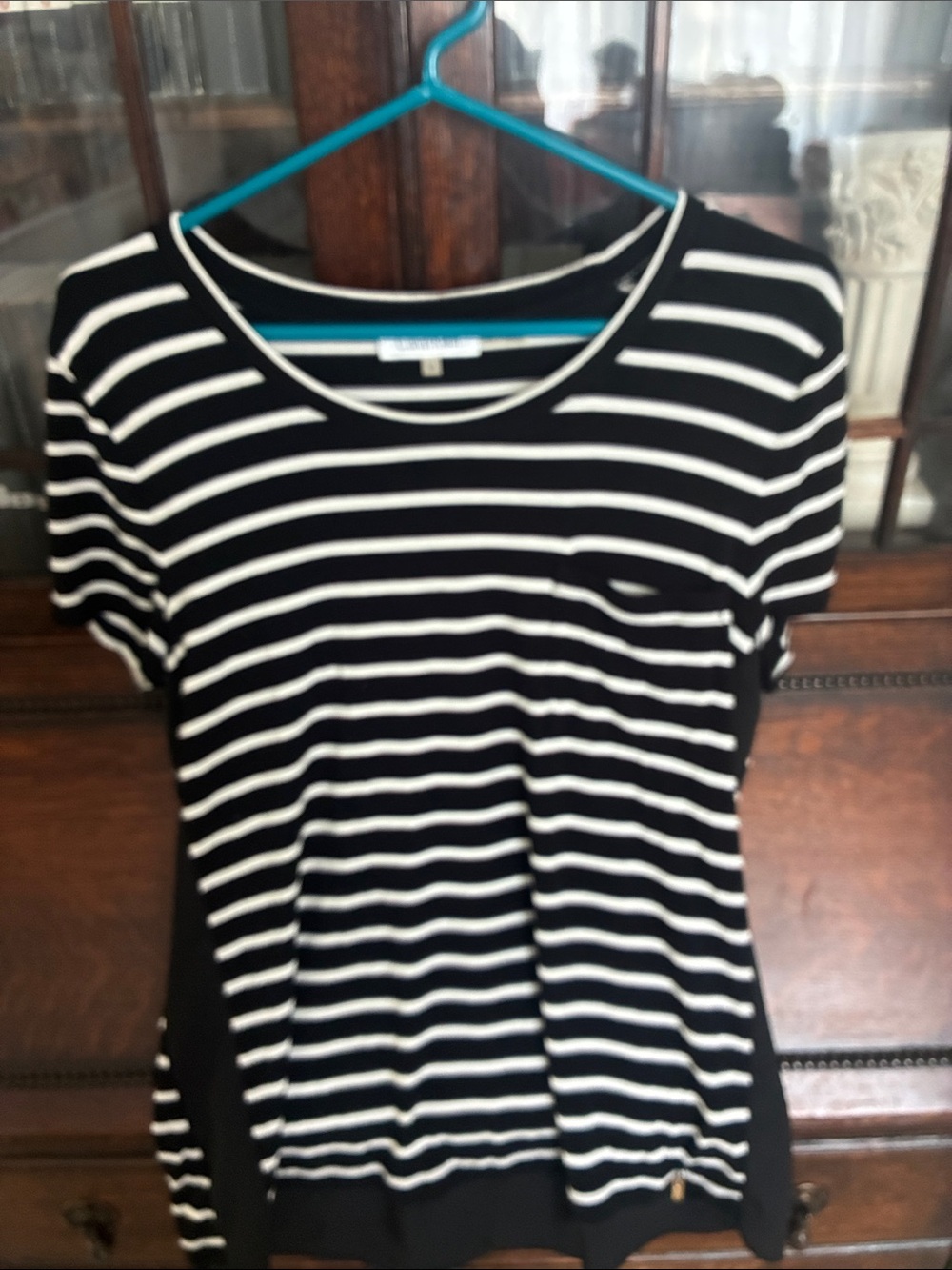 Calvin Klein Black & White Striped Short-Sleeve Tee